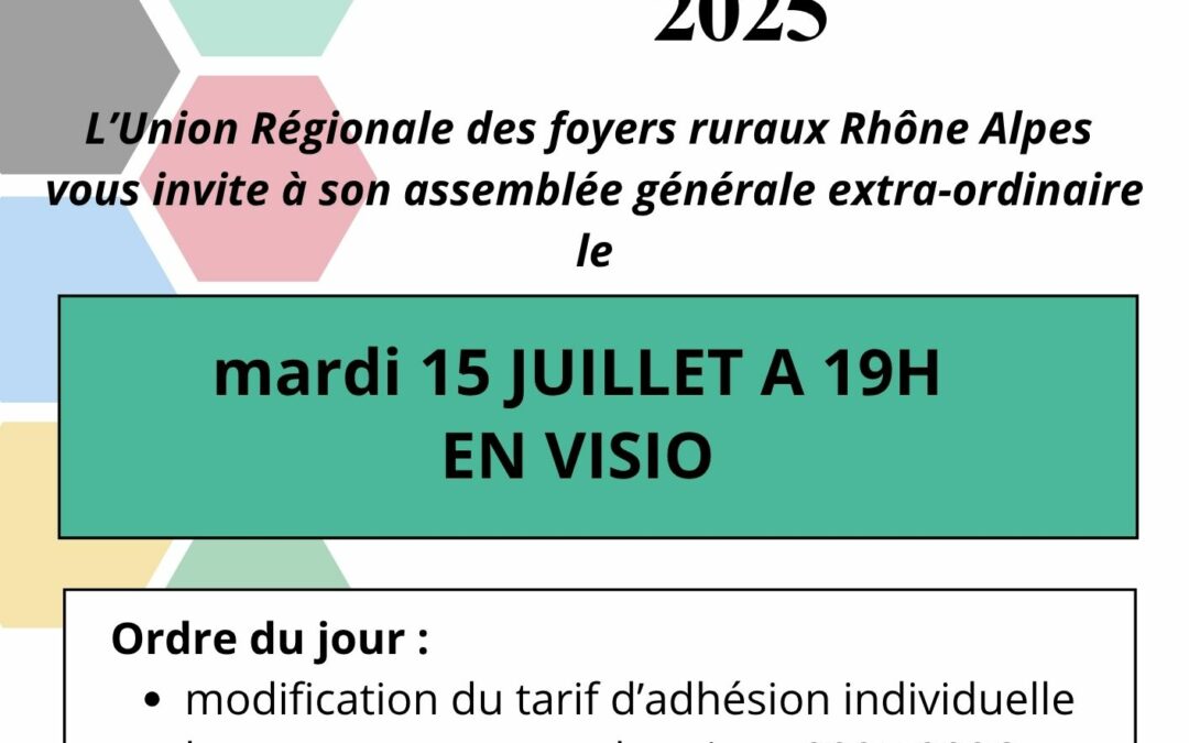 Invitation à l’Assemblée Générale Extraordinaire -15 JUILLET à 19h en visio