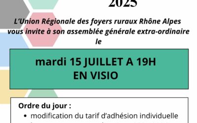 Invitation à l’Assemblée Générale Extraordinaire -15 JUILLET à 19h en visio