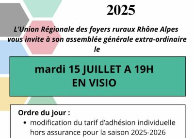 Invitation à l’Assemblée Générale Extraordinaire -15 JUILLET à 19h en visio