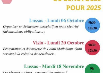 Programme de formations à destination des bénévoles – FD 07 26