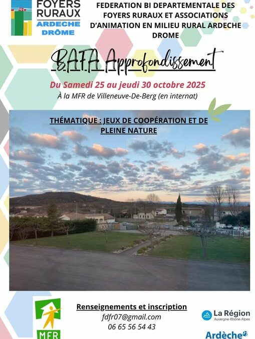 FORMATIONS BAFA (Base et Approfondissement) en Ardèche