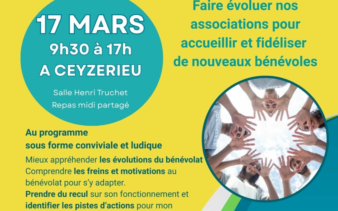 Journée de formation et d’échanges : Le bénévolat aujourd’hui – 17 MARS à Ceyzérieu