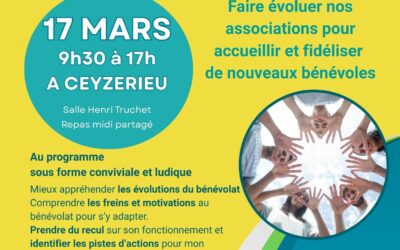 Journée de formation et d’échanges : Le bénévolat aujourd’hui – 17 MARS à Ceyzérieu