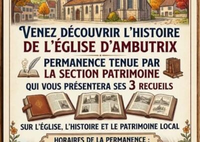 Journée du patrimoine à Ambutrix le 20 septembre